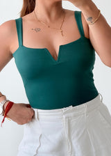Size XS-S Emerald V-Notch Bodysuit