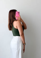 Size XS-S Forest Green High Neck Bodysuit