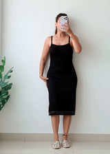 Size S-M Black Studded Midi Dress