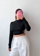 Size XS-S Black Open Back Top