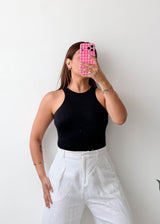 Size XS-S Black Racerback Bodysuit