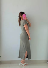 Size S-M Sage Twist Front Maxi Dress