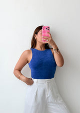 Size S-M Royal Blue Open Back Bodysuit