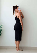 Size S-M Black Studded Midi Dress
