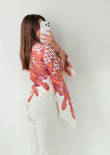 Size XS-S White & Pink Paisley Handkerchief Blouse