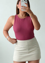 Size M Mauve High-Neck Bodysuit