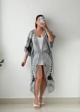 Free Size Black & White Mesh Lace Cover-Up