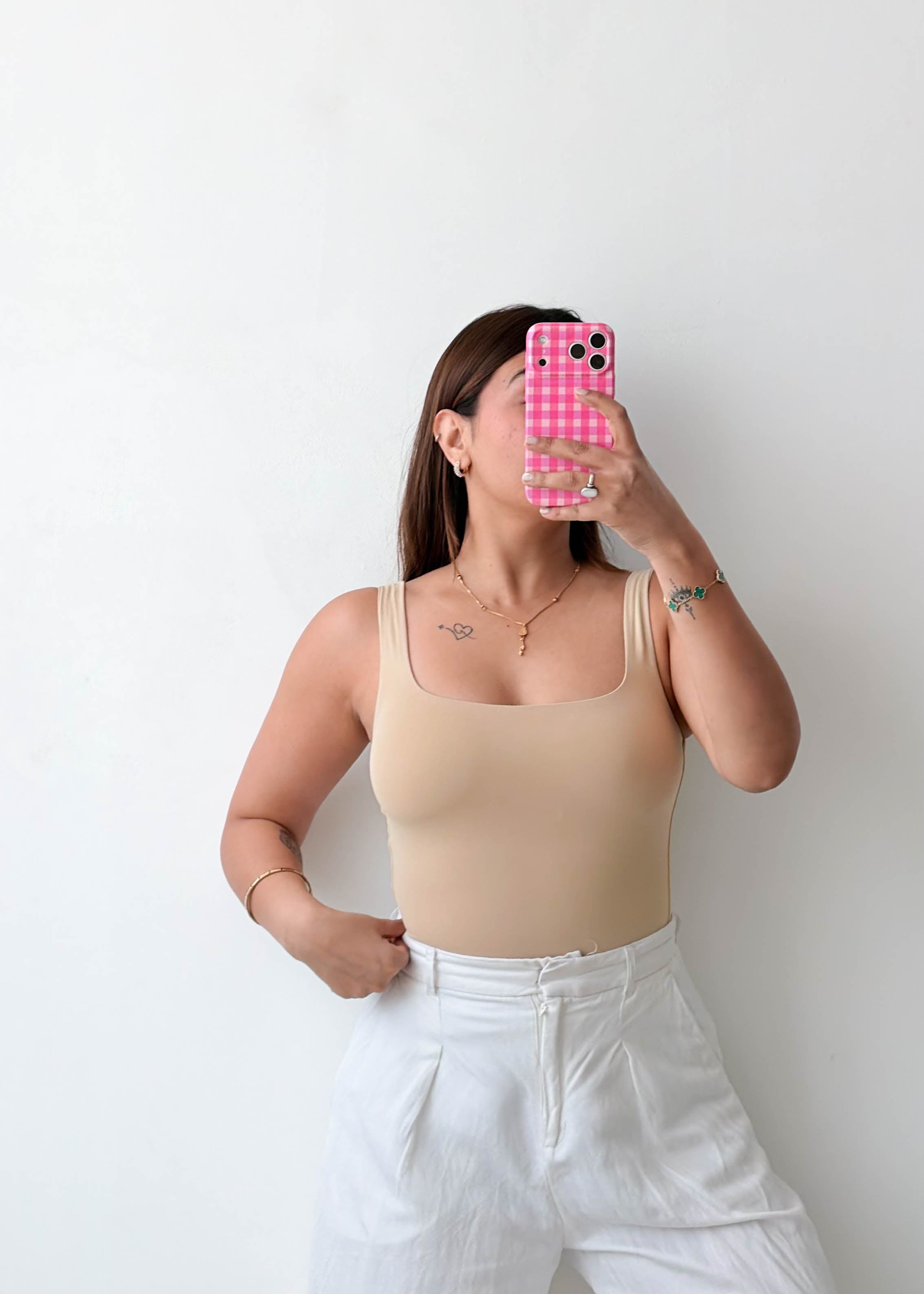 Size XS Nude Square Neck Bodysuit