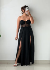 Size XS-S Black Corset Maxi Dress