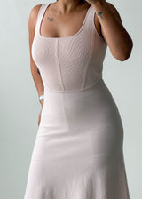 Size XS-S Blush Pink Fit & Flare Midi Dress