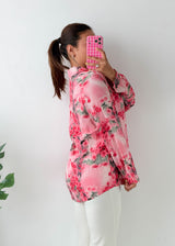 Size S-M Pink Floral Shirt