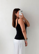 Size S-M Black Ribbed Tank Top