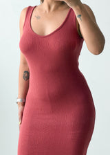 Size S-M Rust Ribbed Maxi Dress