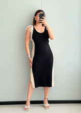 SIZE S-M, Black Tie-up Bodycon Dress - Closet by Payal