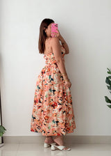 Size XS-S Peach Floral Maxi Dress