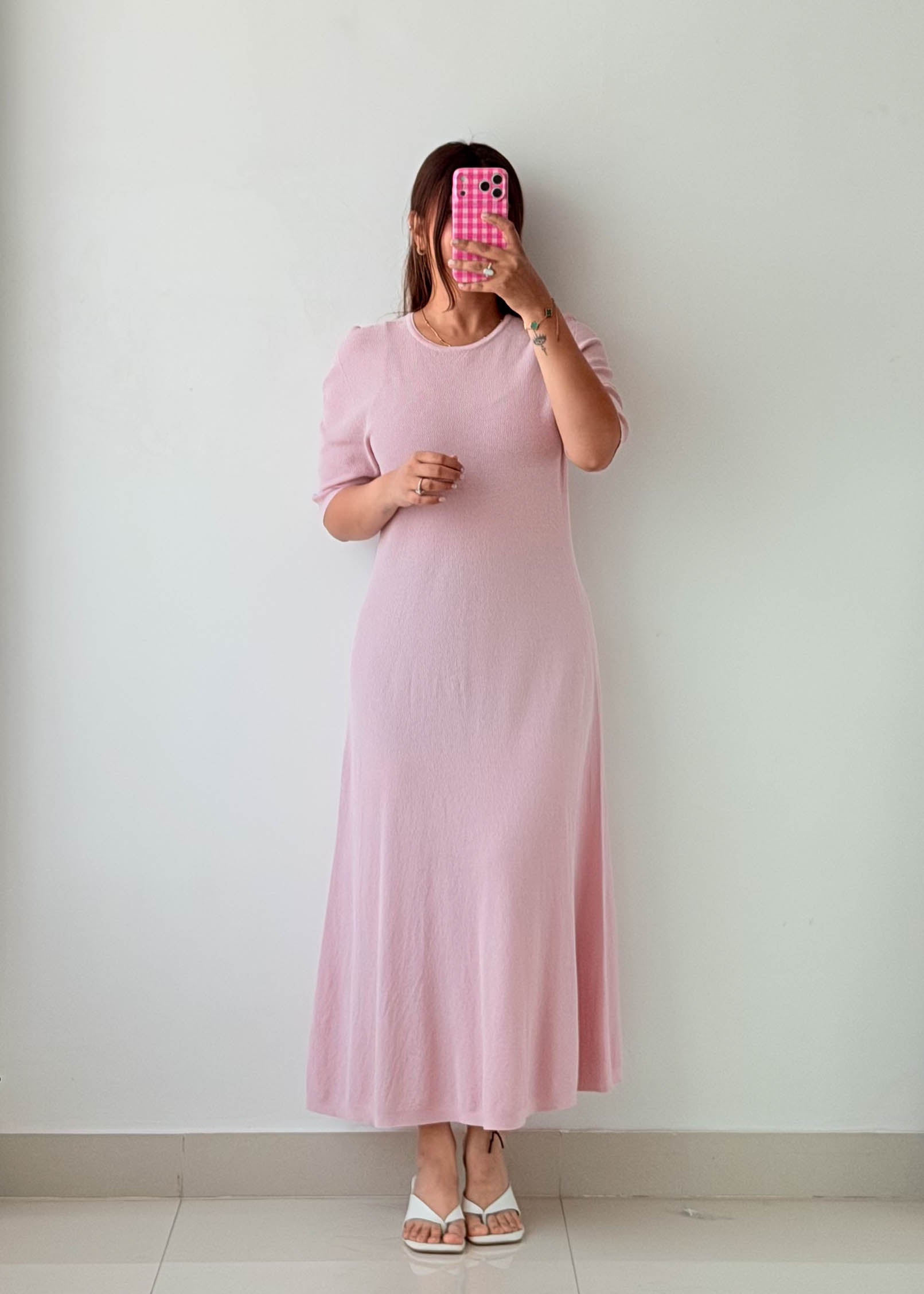 Size M-L Blush Pink Knit Maxi Dress