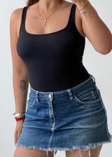 Size S-M Black Square Neck Bodysuit