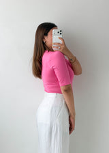 Size M-L Pink Half Sleeve Bodysuit