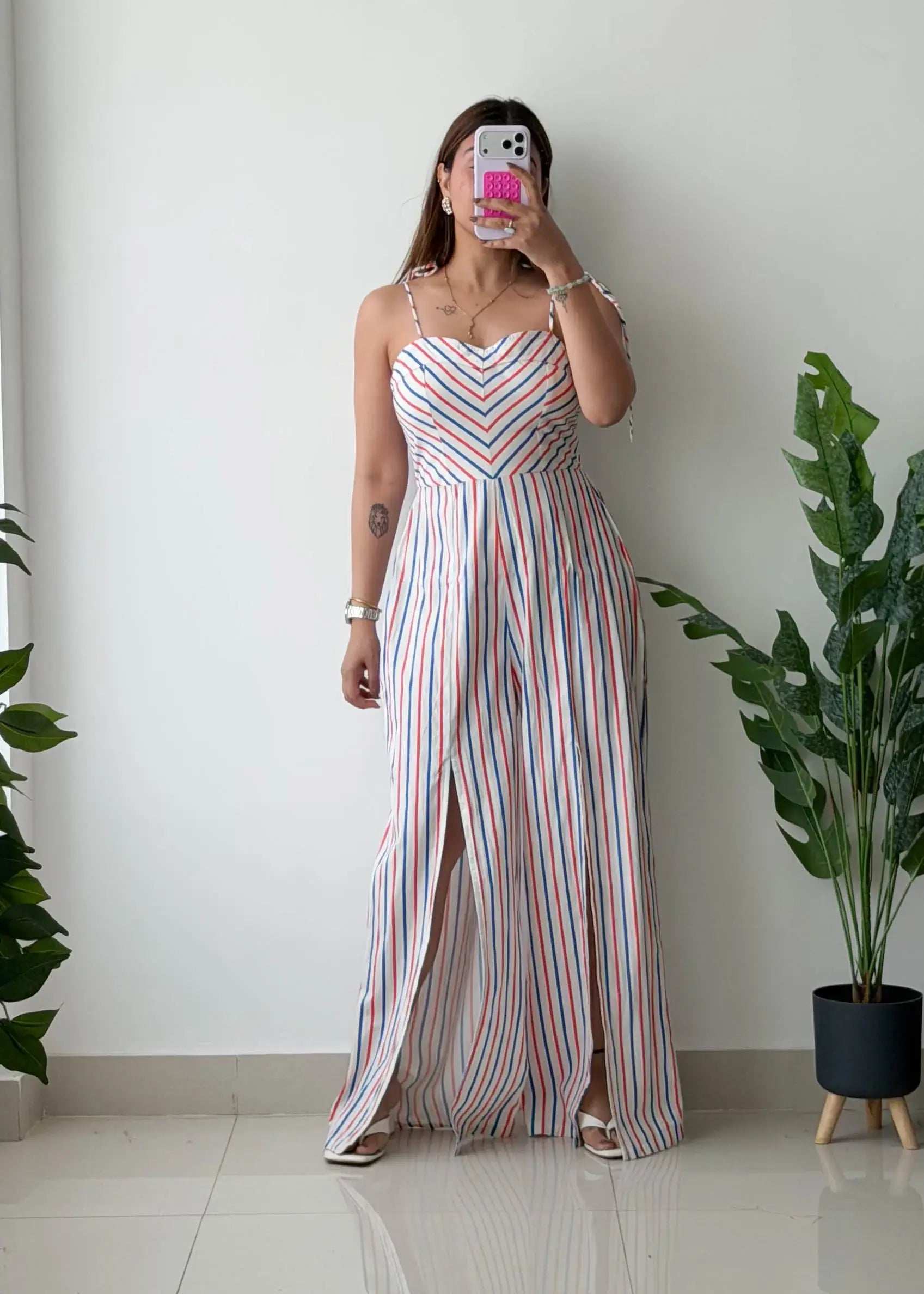 Size S-M, Multicolor Striped Jumpsuit