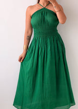 Size S-M Emerald Green Smocked Maxi Dress