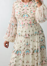 Size L Floral Embroidered Maxi Dress