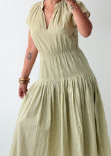 Size S-M Sage Green Tiered Midi Dress
