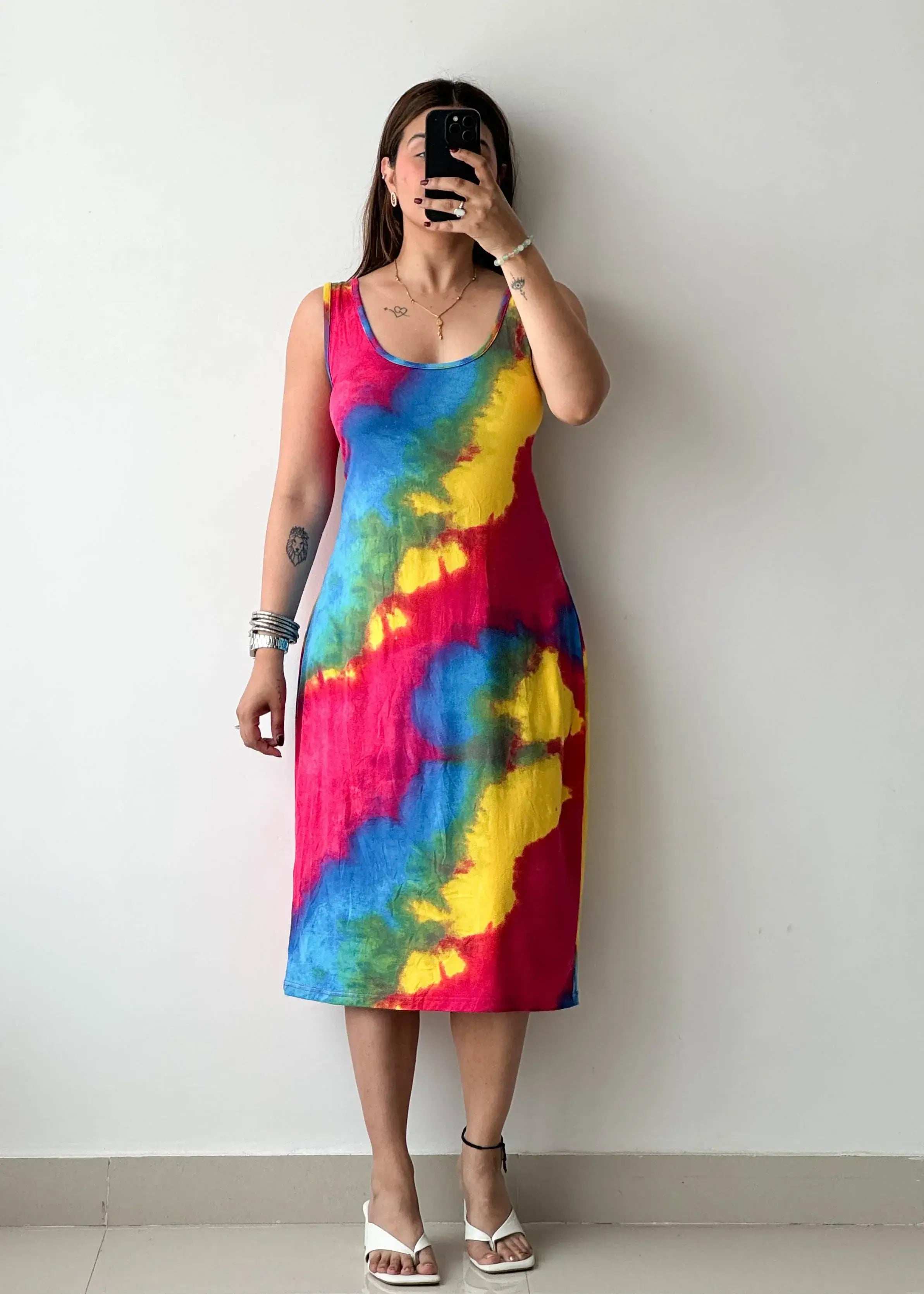 SIZE L-XL, Cotton Printed Midi Dress - Closet by Payal