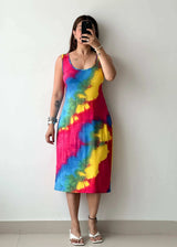 SIZE L-XL, Cotton Printed Midi Dress - Closet by Payal