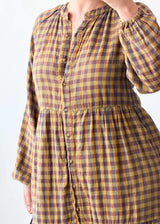 Size S-M Brown Checked Midi Dress