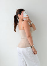 Size M-L Beige Lace Bustier Top