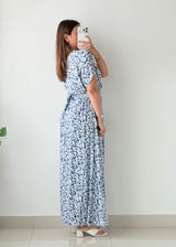 Size M-L Blue Floral Maxi Dress