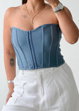 Size M-L Blue Corset Tube Top