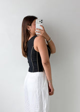 Size M Black Lace-Up Corset Top