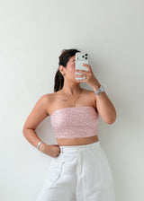Size S-M Pink Floral Bandeau Top