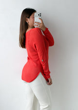 Size M-L Red Textured Knit Top
