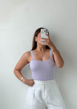 Size XS-S Lavender Lace Trim Bodysuit