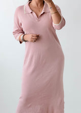 Size XL-XXL Blush Pink Polo Knit Maxi Dress