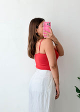 Size M-L Red Zip Front Bodysuit