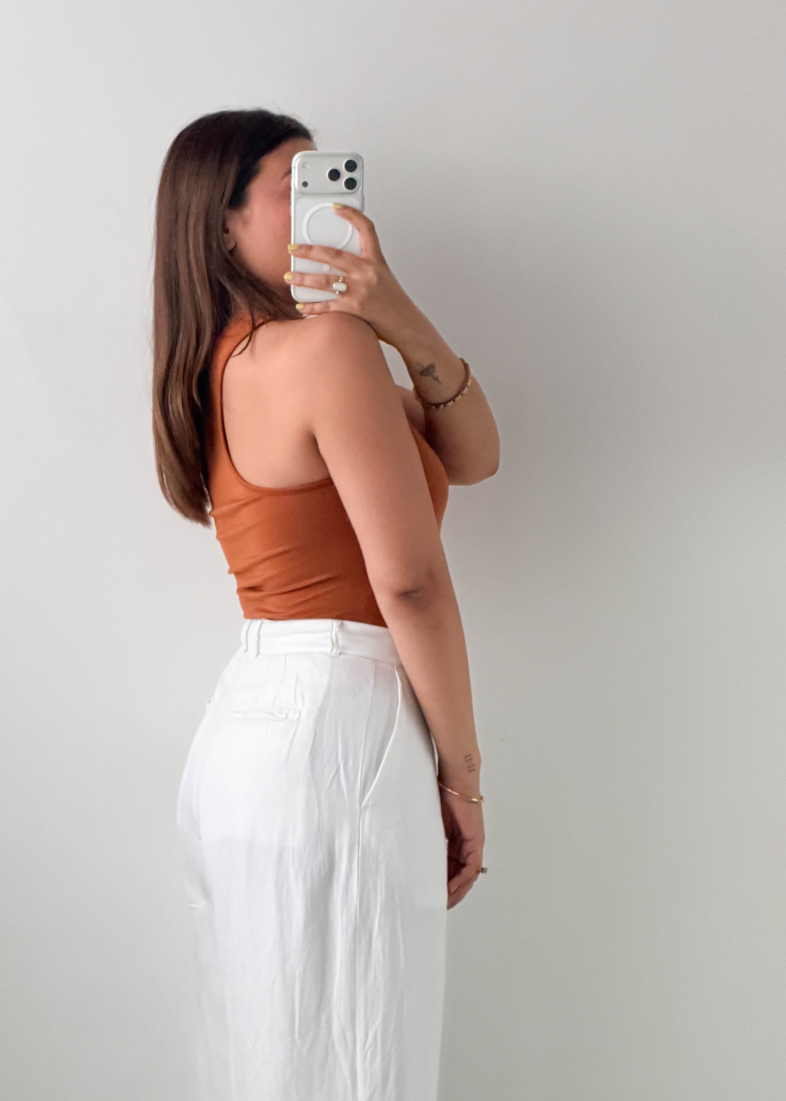 Size S-M Rust High Neck Bodysuit