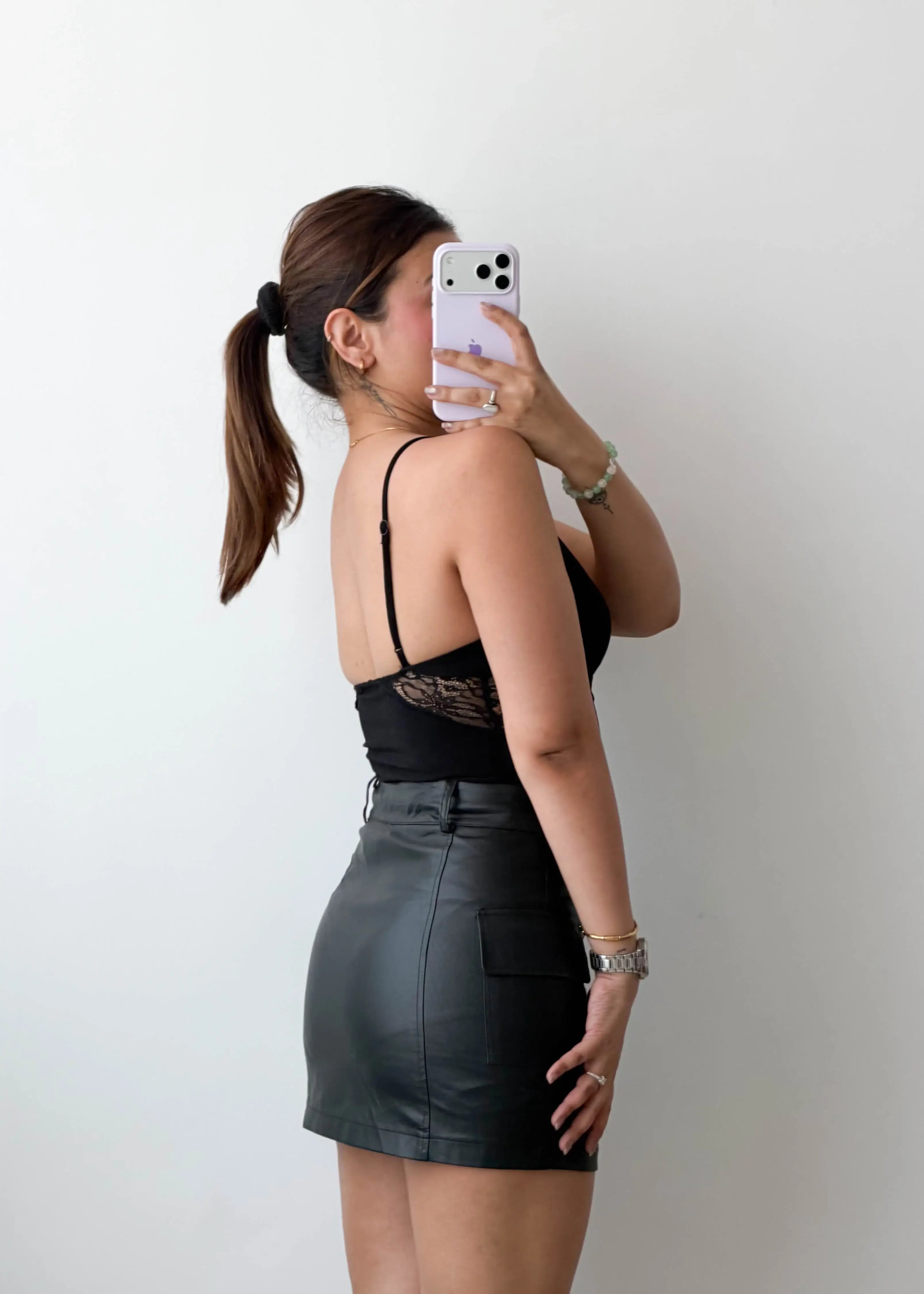 Size XS-S Black Minimal Strap Bodysuit