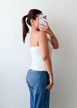 Size M-L White Strapless Tube Top