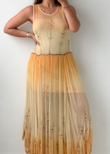 Size M Yellow Embroidered Dress