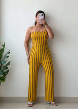 S-M Yellow Striped Jumpsuit
