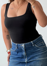 Size S-M / 2XL Black Square Neck Bodysuit
