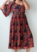 Size S-M Multicolor Paisley Print Midi Dress