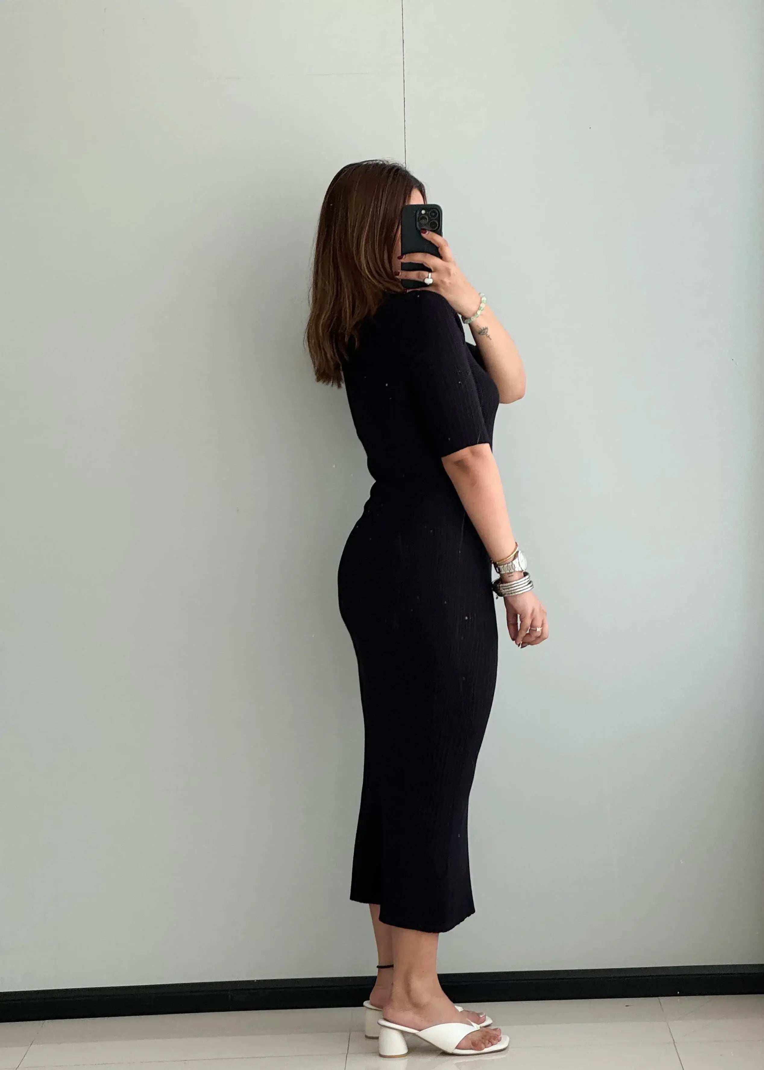 SIZE S-M, Black Bodycon Dress - Closet by Payal
