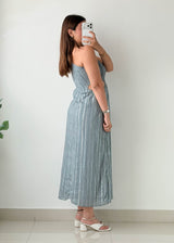 Size XS-S Grey Ribbed Cutout Midi Dress