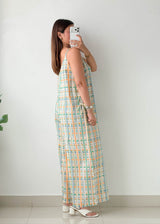 Size M-L Multicolor Striped Wide-Leg Jumpsuit