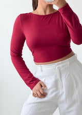 Size M-L Wine Open Back Tie Top