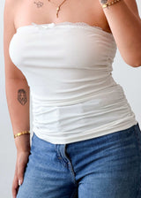 Size M-L White Strapless Tube Top